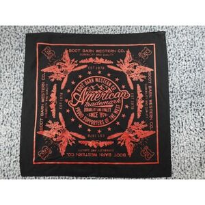 Boot Barn Western Co Bandana Black Red Eagle American Trademark‎ Graphic OS